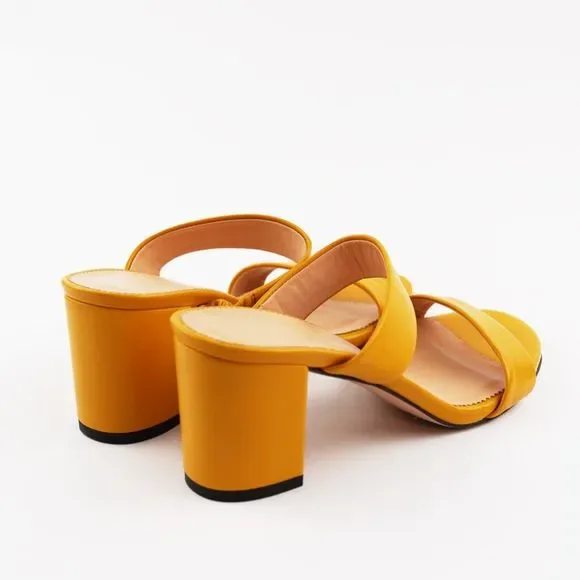 New JCREW Size 7 Lucie Double-Strap Block-Heel Sandals in Warm Marigold - Picture 7 of 7